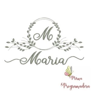 Matriz de Bordado Moldura Folha Maria