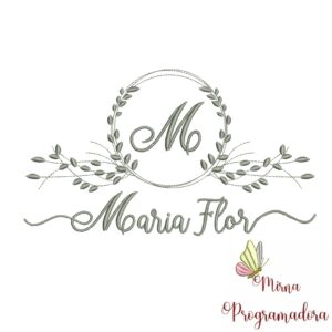 Matriz de Bordado Moldura Folha Maria Flor