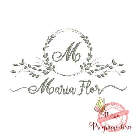 Matriz de Bordado Moldura Folha Maria Flor