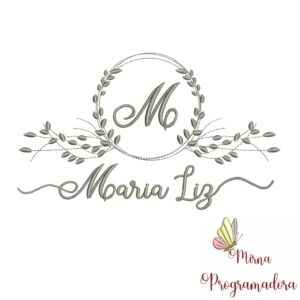 Matriz de Bordado Moldura Folha Maria Liz