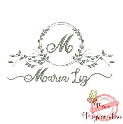 Matriz de Bordado Moldura Folha Maria Liz