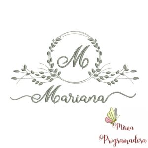 Matriz de Bordado Moldura Folha Mariana