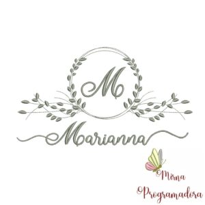 Matriz de Bordado Moldura Folha Marianna