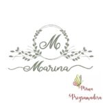 Matriz de Bordado Moldura Folha Marina