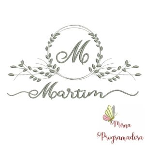 Matriz de Bordado Moldura Folha Martim