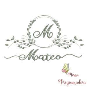 Matriz de Bordado Moldura Folha Mateo