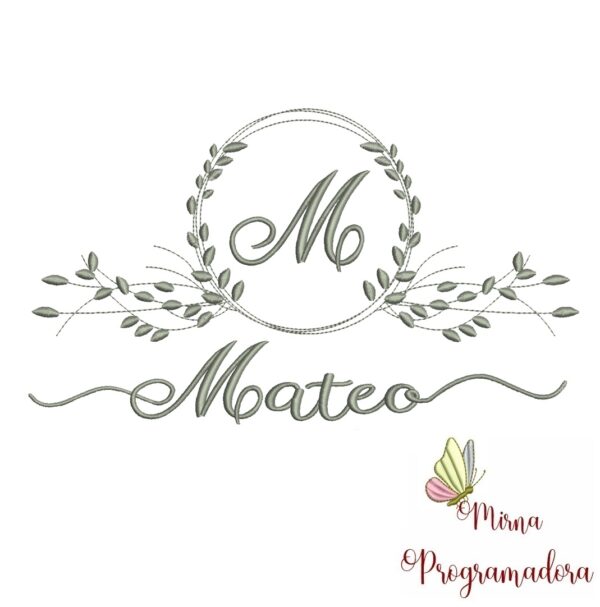 Matriz de Bordado Moldura Folha Mateo