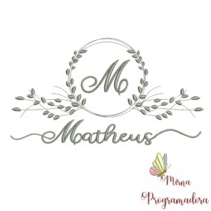 Matriz de Bordado Moldura Folha Matheus