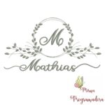 Matriz de Bordado Moldura Folha Mathias