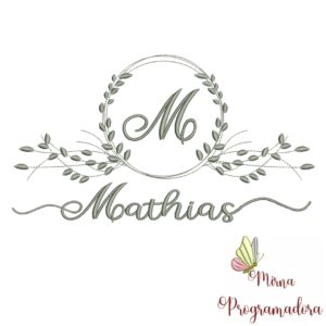 Matriz de Bordado Moldura Folha Mathias