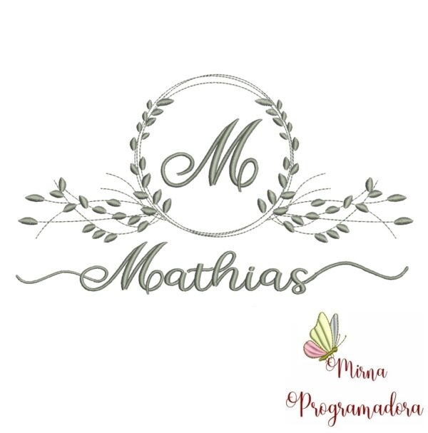 Matriz de Bordado Moldura Folha Mathias