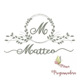 Matriz de Bordado Moldura Folha Matteo