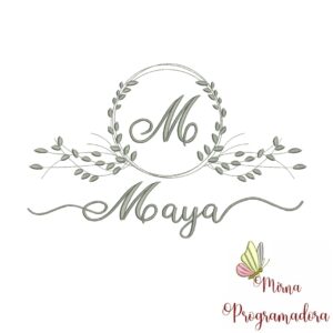 Matriz de Bordado Moldura Folha Maya