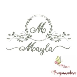 Matriz de Bordado Moldura Folha Mayla
