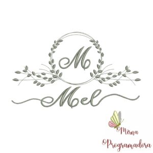 Matriz de Bordado Moldura Folha Moel