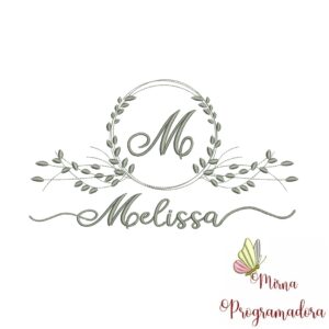 Matriz de Bordado Moldura Folha Melissa