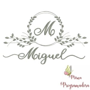 Matriz de Bordado Moldura Folha Miguel