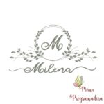 Matriz de Bordado Moldura Folha Milena