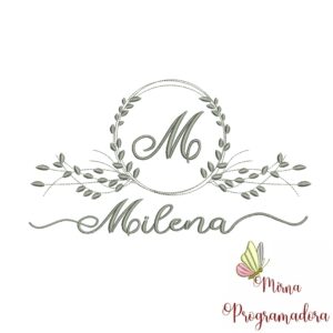 Matriz de Bordado Moldura Folha Milena