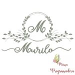 Matriz de Bordado Moldura Folha Murilo