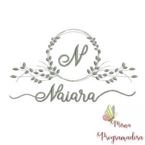 Matriz de Bordado Moldura Folha Naiara