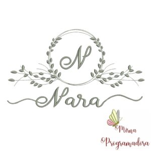 Matriz de Bordado Moldura Folha Nara