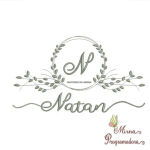 Matriz de Bordado Moldura Folha Natan