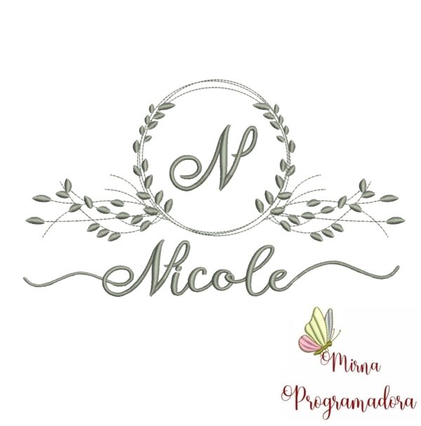Matriz de Bordado Moldura Folha Nicole