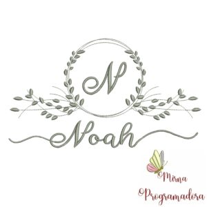 Matriz de Bordado Moldura Folha Noah