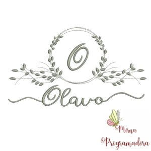 Matriz de Bordado Moldura Folha Olavo