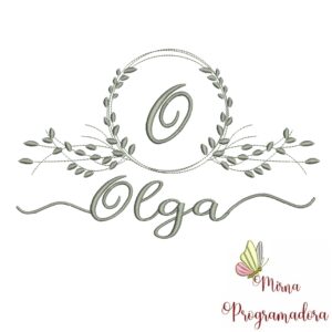 Matriz de Bordado Moldura Folha Olga