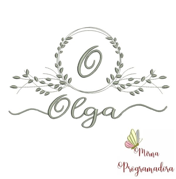 Matriz de Bordado Moldura Folha Olga