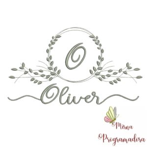 Matriz de Bordado Moldura Folha Oliver