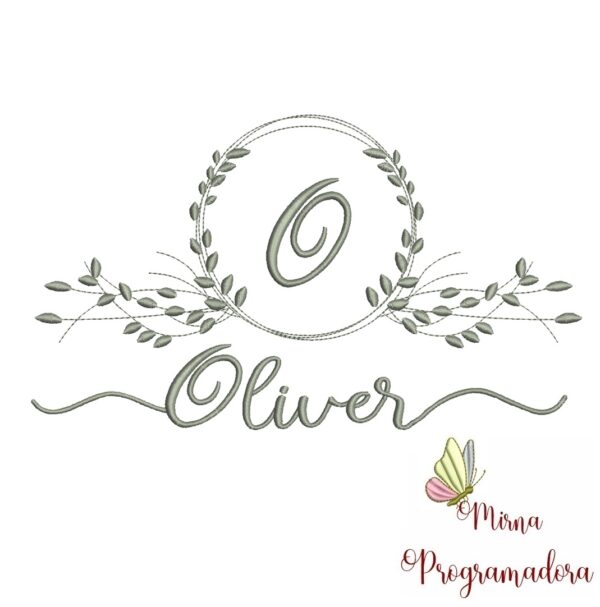 Matriz de Bordado Moldura Folha Oliver