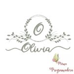 Matriz de Bordado Moldura Folha Olívia