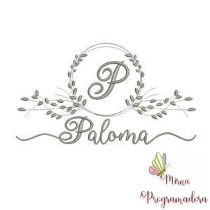 Matriz de Bordado Moldura Folha Paloma