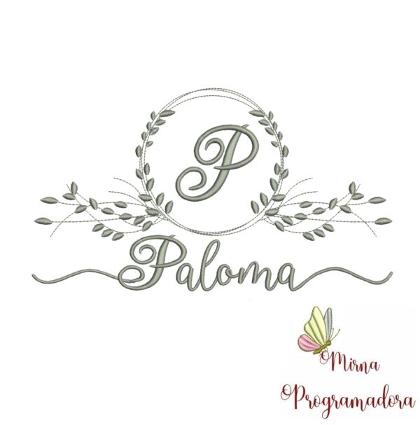 Matriz de Bordado Moldura Folha Paloma