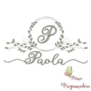 Matriz de Bordado Moldura Folha Paola