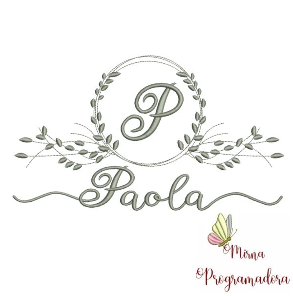 Matriz de Bordado Moldura Folha Paola