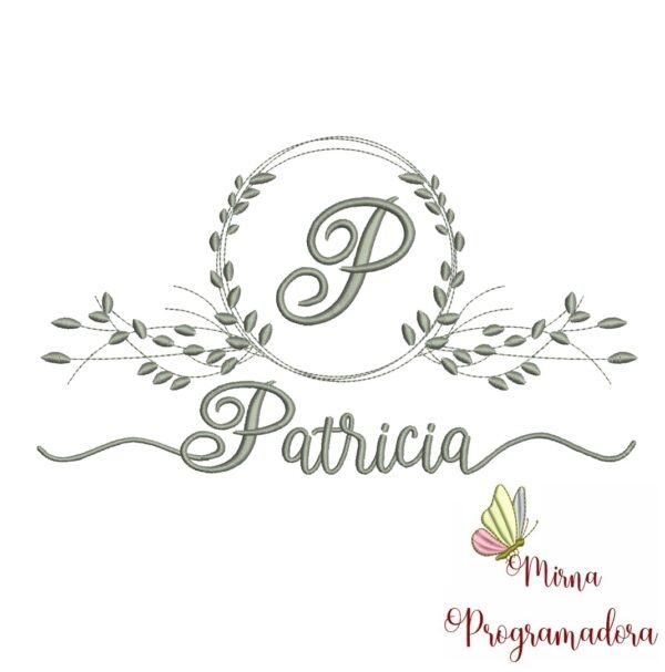 Matriz de Bordado Moldura Folha Patricia