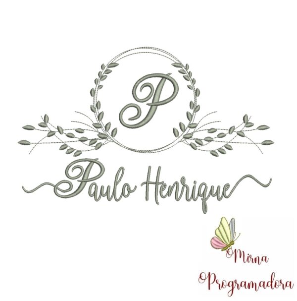 Matriz de Bordado Moldura Folha Paulo Henrique