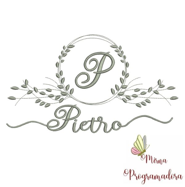 Matriz de Bordado Moldura Folha Pietro