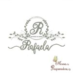 Matriz de Bordado Moldura Folha Rafaela