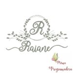 Matriz de Bordado Moldura Folha Raiane