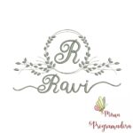 Matriz de Bordado Moldura Folha Ravi