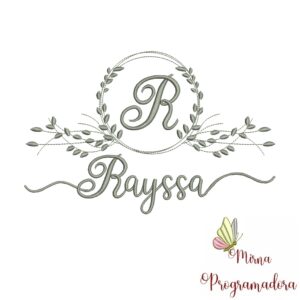 Matriz de Bordado Moldura Folha Rayssa