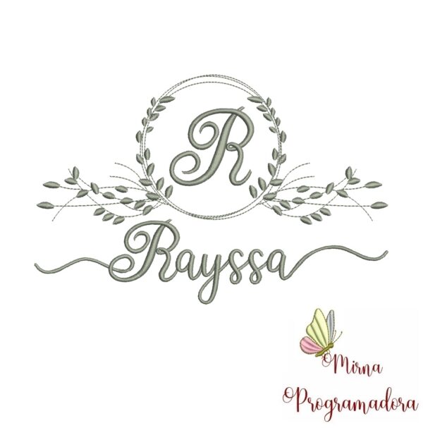 Matriz de Bordado Moldura Folha Rayssa