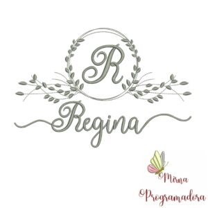 Matriz de Bordado Moldura Folha Regina