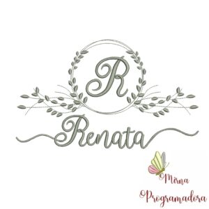 Matriz de Bordado Moldura Folha Renata
