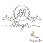 Matriz de Bordado Moldura Folha Roger